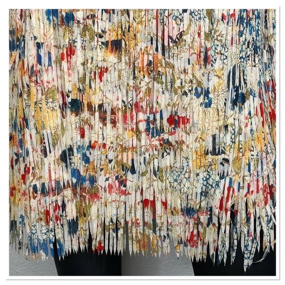 Floral Multi Tiered Fringe Mini Dress - Picture 5 of 10